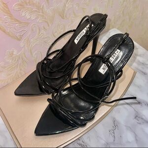Cape Robbin Black Strappy Pointed Toe Heels – Size 6.5